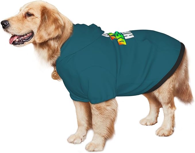 Custom Dog Hoodie with Text Photo, Personalized Pet Clothes Sweatshirt for Small/Medium/Large Dogs, Cats, L, Blue