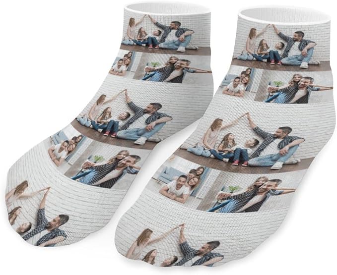 Personalized Ankle Socks with Face Custom Photo Socks Low Cut Ankle Socks Athletic Socks Valentine's Day Gifts for Women Men