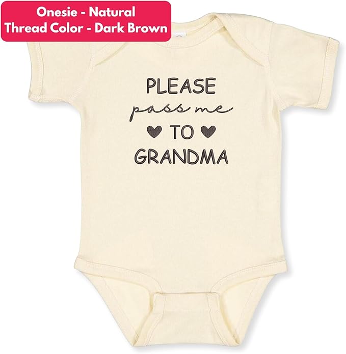 COUPLEHOODIES Personalized Baby Onesie Bodysuit – Custom Embroidery Gift for Pregnancy Reveal Baby Shower or First Grandchild