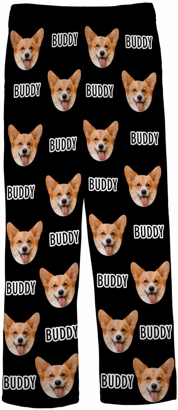 MyPupSocks Custom Pajama Pants for Pet Lover, Personalized Photo Face Printed Pajama Bottoms Sleepwear with Pockets