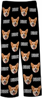 MyPupSocks Custom Pajama Pants for Pet Lover, Personalized Photo Face Printed Pajama Bottoms Sleepwear with Pockets