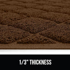 GORILLA GRIP Cat Litter Box Mat, 35x23, Water Resistant, US Designed Kitty Litter Trapping Mats, Easy to Clean, Scatter Control, Less Mess and Clean Floors, Kitten Supplies for Indoor Cats, Brown