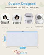 45 Count Automatic Cat Litter Box Bags Compatible with Cmg Fmo Fstg Robot Litter box, Pre-Seperated Thick Self-Cleaning Cat Litter Box Replacement Liners with Drawstring Heavy Duty-26"x11.8"