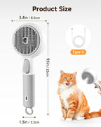 Little Orange Pet Spray Brush, 3-in-1 Grooming Tool with Steam Mist for Cats & Dogs, 2-Speed Spray Settings, Removes Dander & Deshedding, One-Touch Self-Cleaning Hair Brush, for Long Short Hair Pets