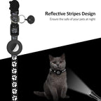 GPS Tracker for Cats, Mini GPS Pet Tracker with Collar, IPX8 Waterproof Cat Trackers Collar,No Monthly Fee,Work with Apple Find My(iOS Only),Smart Trackers for Pets-Black-2