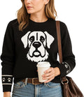 Custom Dog Knit Sweater for Women Personalized Pet Paw Print Pullover Dog Mom Gift Christmas for Pet Lovers