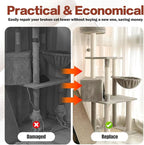OSPNIEEK Cat Scratching Post Replacement with M8 Screws, 2 Pack 15.7“ Natural Sisal Rope Cats Tree Scratcher Refill, DIY Hemp Scratch Pole Part for Indoor Kitten Tower Refurbishment Accessories Spare