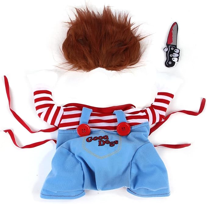 Pet Deadly Dog Costume, Cute Dog Cosplay Halloween Christmas Funny Pet Clothes Party Costume for Small Medium and Large Dogs (Large)