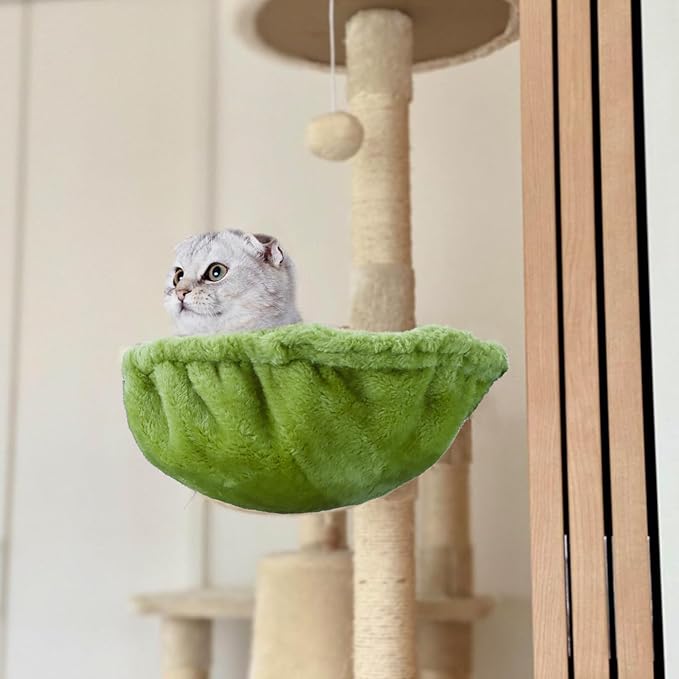 Cat Tree Hammock,Cozy Cat Tree Hammock for Large Cats with Deep Basket,Cat Tree Hammock Add On Attachment Design for Cat Tower,Cat Tree Hammock Replacement Extra Large (12.4") (Green)
