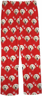 MyPupSocks Custom Pajama Pants for Pet Lover, Personalized Photo Face Printed Pajama Bottoms Sleepwear with Pockets