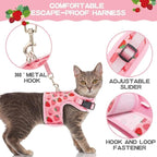 BINGPET Cat Harness with Leash Escape Proof - Fashionable Mesh Cat Dog Walking Harness Leads, Adjustable for Kitties Puppies Small Animals