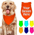 Customize Pet Scarfs Custom Dog Bandana Add Your Photo Name Text Image Personalized Triangular Head Scarf for Small Medium Large Dogs Cats Pets, OrangeRed