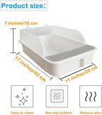 Open Cat Litter Box with High Side,Heightening Anti-Splashing Cats Litter Pan,Kitten Toilet with Litter Sifting Scoop,Semi-Enclosed Removable Kittens Litter for Easy to Clean Boxes No Odor