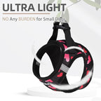 PUPTECK Dog Harness and Leash Set for Small Medium Dogs No Pull Step-in Soft Mesh Puppy Cat Vest Harnesses Reflective at Night Valentine, Black&Pink Heart, M