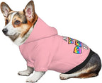 Custom Dog Hoodie for Small Pets, Personalized Photo Text Pet Warm Pullover Sweatshirt with Name Number, Customized Gifts Soft Hooded Cats Kitten Clothes, Light Pink, M,