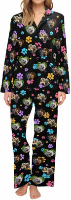 Artsadd Personalized Pajamas with Faces for Women Men Custom Christmas Pajamas Gifts for Family Couple, Funny Photo Pjs