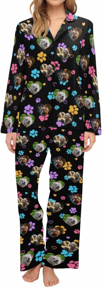 Artsadd Personalized Pajamas with Faces for Women Men Custom Christmas Pajamas Gifts for Family Couple, Funny Photo Pjs