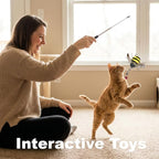 Cat Insect Feather Toys Replacement - 2 Pcs Handmade Natural Bees - Cat Toy Wand Refills - Interactive Kitten Teaser Wand Attachments - Cat Toys for Indoor Cats Play