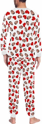 Artsadd Personalized Pajamas with Faces for Women Men Custom Christmas Pajamas Gifts for Family Couple, Funny Photo Pjs