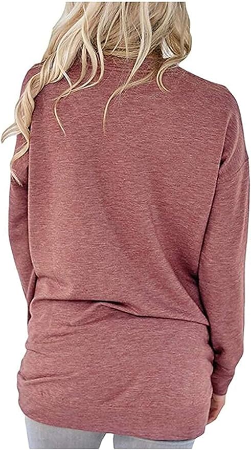 Akihoo Womens Casual Long Sleeve Tunic Tops Crew Neck Shirt Blouses
