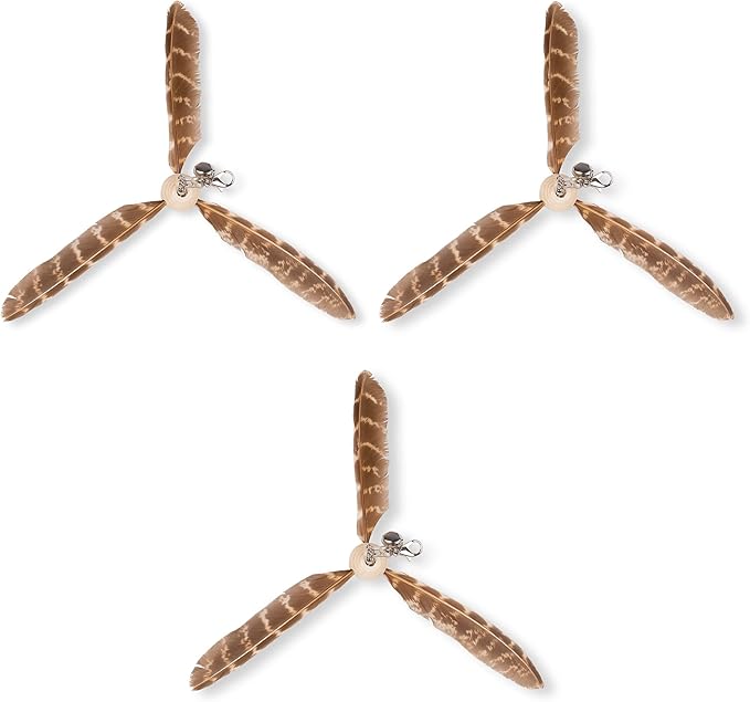 JXFUKAL Cat Wand Toys, Interactive Cat Toys with 3 Feather Refills, 29'' Flexible Steel Wire, Sturdy Wood Handle & Bell for Kitty Kitten, Cat Toys for Indoor Cats Teaser Cat String Toy