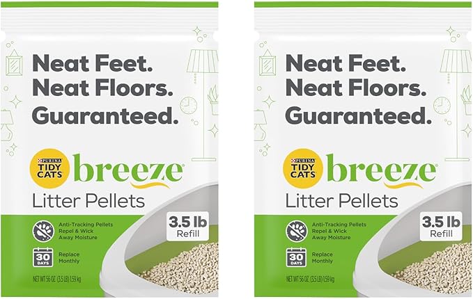 Purina Litter Tidy Cat Breeze Pellets, 3.5 lb, 2 Packs, Limited Edition