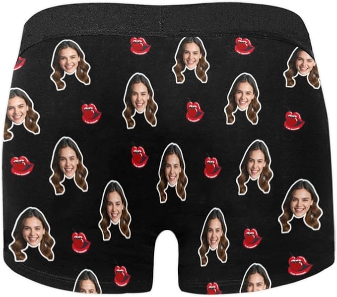M YESCUSTOM Custom Boxers Briefs for Men Personalized Boxers with Face Mens Funny Underwear with Photo XS-5XL