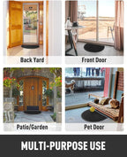 tchdio Door Mat Outdoor Indoor Entrance Doormat-Semicircular Durable Rubber Non Slip Front Door Mat for Outside Inside Entry Entryway Dirt Trapper WelcomeMat for Muddy Paws and Shoes-Black 17”x30”