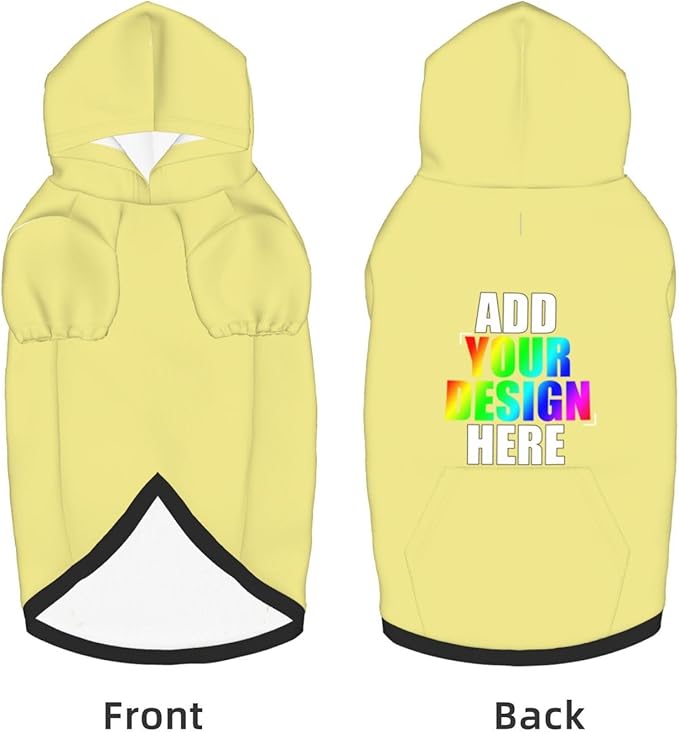 Personalized Dog Hoodie, Custom Dog Sweatshirt with Pocket, Customized Hoodie for Dogs, Puppy, Cat,XXL, Khaki