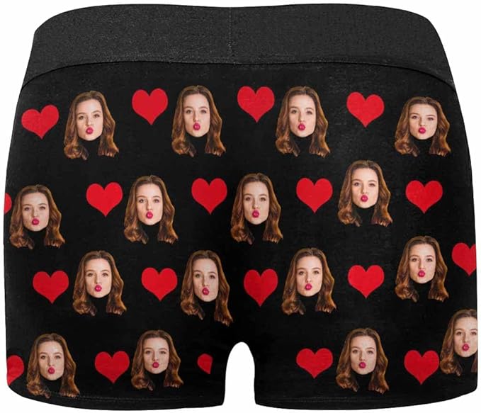M YESCUSTOM Custom Faces Funny Short Briefs Gift for Husband Underwear