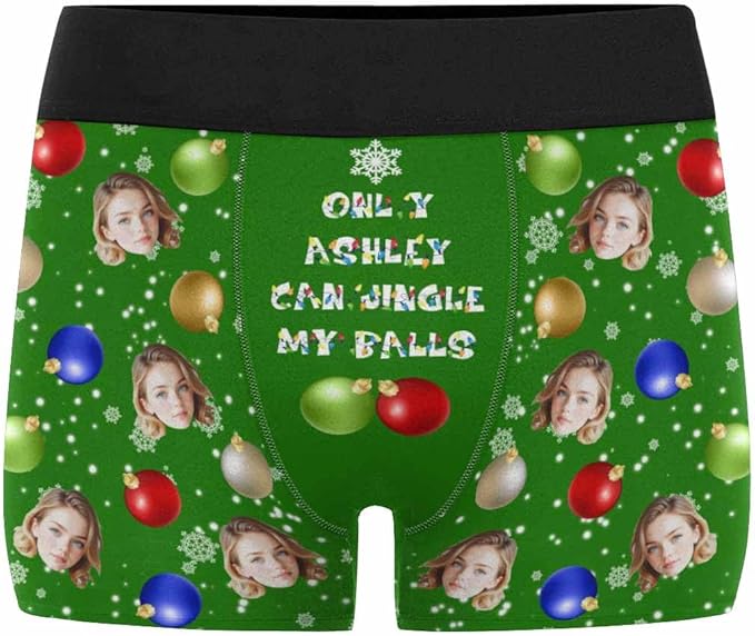 M YESCUSTOM Custom Faces Funny Short Briefs Gift for Husband Underwear