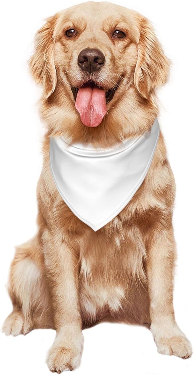 Personalized Dog Scarf Add Your Design Custom Dog Bandanas with Photo Name Text Image Customized Triangular Head Scarf Gifts for Small Medium Large Dogs Cats Pets, WhiteYL