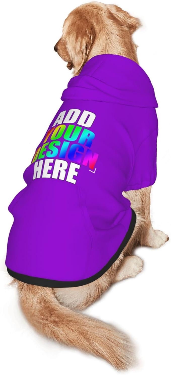 Custom Dog Hoodie with Text Photo, Personalized Pet Clothes Sweatshirt for Small/Medium/Large Dogs, Cats,S, Dark-Red