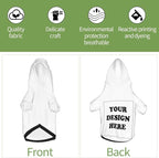Dog Clothes, Custom Dog Hooded Sweatshirt, Personalized Pet Costume Robe Shirt with Text/Image/Club Name/Pet Shop Logo for Small Medium Large Dogs and Cats, White, XL