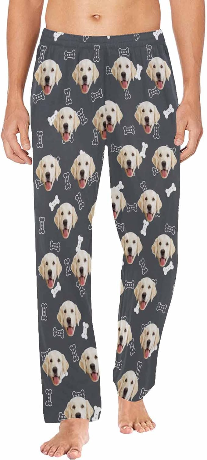 MyPupSocks Customized Face Pajamas Pants Photo Pajama Bottoms for Men S-XXL