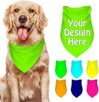 Custom Pet Scarf with Name Personalized Dog Bandanas Add Your Own Picture Image Text Logo Customized Triangular Head Scarf for Small Medium Large Dogs Cats Pets, LawnGreen