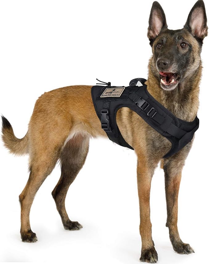 Tactical Dog Training Harness Outdoor Working Vest Adjustable Military MOLLE Dog Vest Harness with Rubber Handle
