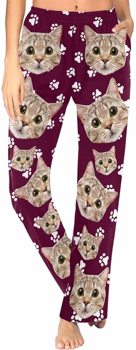 FunStudio Personalized Pajama Pants for Women Custom Photo Face Printed Pajama Bottoms with Pockets