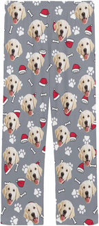 MyPupSocks Custom Pet Face Pajamas Pants Photo Pajama Bottoms for Men S-XXL
