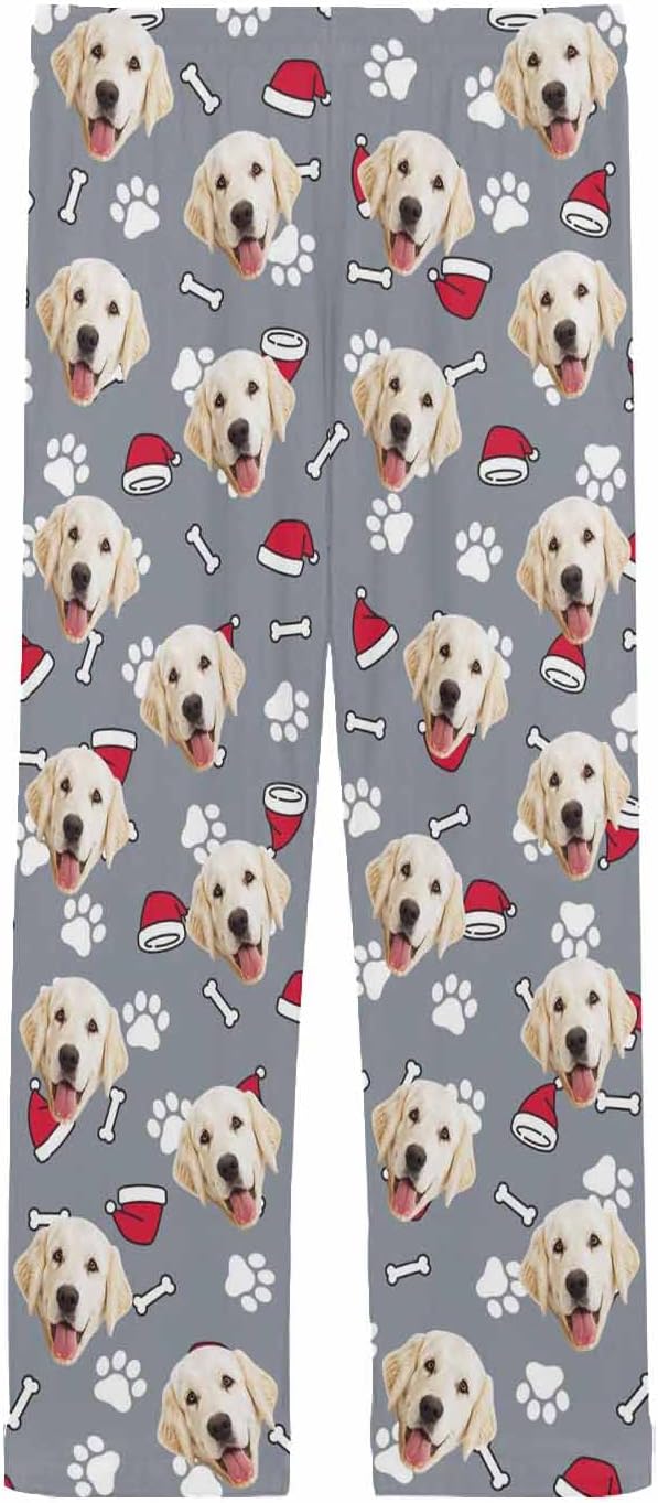 MyPupSocks Custom Pet Face Pajamas Pants Photo Pajama Bottoms for Men S-XXL