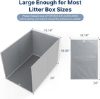24"L × 17"W × 16"H Foldable Cat Litter Box Enclosure, All-in-One Litter Box Splash Guard for Large Litter Pan, High Sided Litter Box Shield with Removable Mat, Easy to Clean, No Mess, Odorless