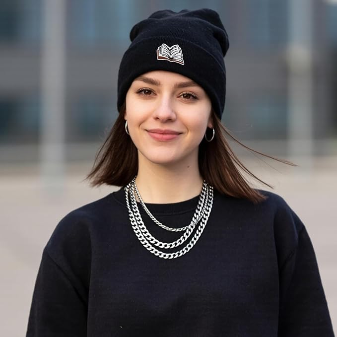 Funny Beanies Warm Knit Hats Fall Winter Black Hip Pop Knit Hat Cap for Women Men