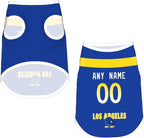 Los Angeles Dog Clothes Jersey Pet Jersey Customized Any Name & Number S-5XL for Small Middle and Big Dogs