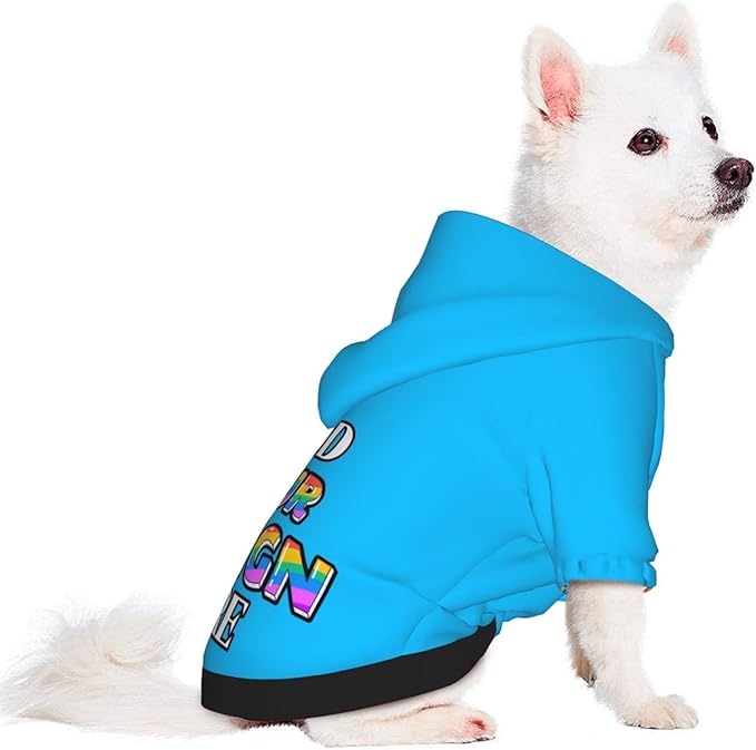Dog Hoodie Design Your Own Personalized Pet Hoodies Small Pets Wear Shirt Customized Dog Clothes Custom Hooded Sweatshirt Pullover Text Image Dogs Puppy Cat and Kitten, Deep Sky Blue, XL,