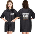 TopTie Custom Printed Nylon Salon Hairstylist Smock Barber Haircut Zipper Jacket, Dog Pet Grooming Work Shirt Uniform