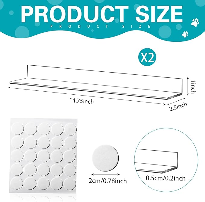 Wenqik 2 Pcs 14.75 x 2.5 Inches Clear Window Sill Protector from Dog Cat Scratching Strong Transparent Protection Against Dog Claw Chewing Slobbering Window Sill Cover