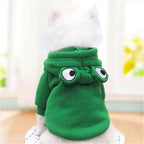 Dog Hoodies Clothes Autumn Winter Sweatshirts Teddy Bulldog Bulldog Clothing Can Transform Into Frog Elk Mouse (Green Frog,M)