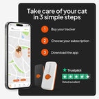 Weenect Cat XS - New GPS Tracker for Cats | Real-time Mini GPS Tracker for Cats | Smallest Model on The Market | Collar Included | Subscription Required (Black, Tracker XS)