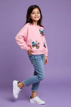 Toddler Baby Girls Cotton Sweater, Long Sleeve Crewneck Sweatshirt Pullover Kids Warm Clothing for Fall Winter