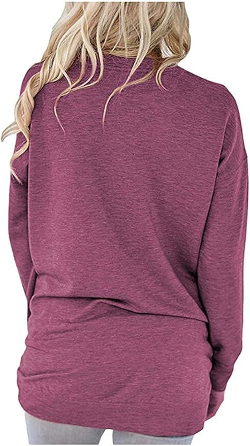 Akihoo Womens Casual Long Sleeve Tunic Tops Crew Neck Shirt Blouses